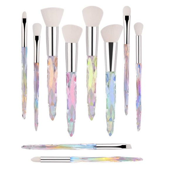 10 Make-up Brushes Kit for Powder Liquid Cream Cosmetics Blending Blush - Picture 1 of 9